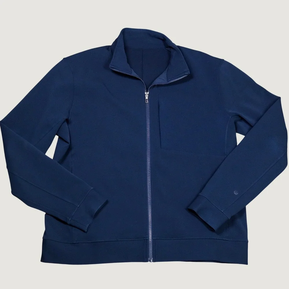 Lululemon Sojourn Jacket Mens XXL Navy Blue Full Zip Warpstreme Athletic Track